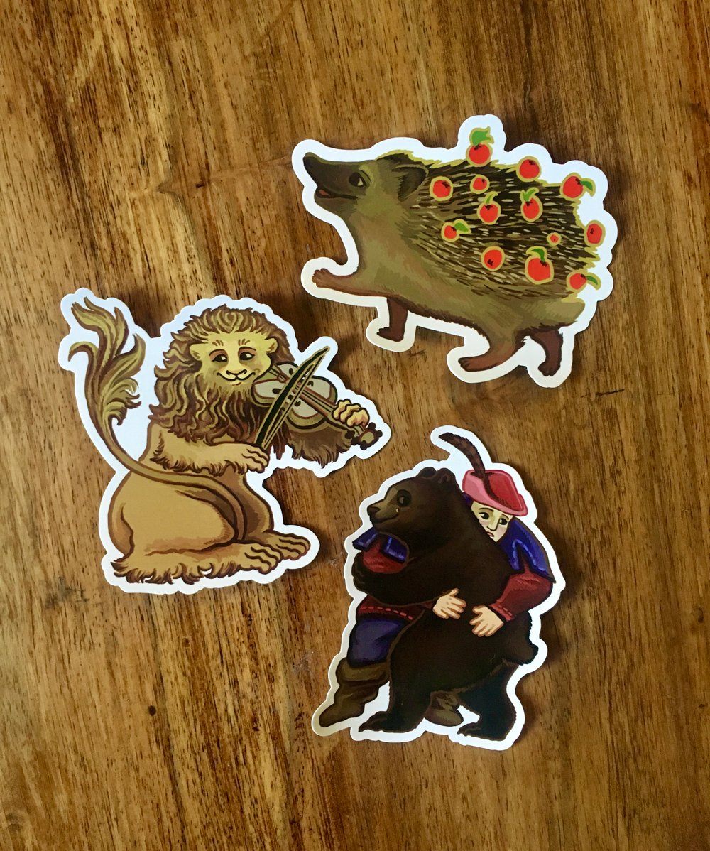 Weird Medieval Guys x Blossom Pigeon Vinyl Sticker Set