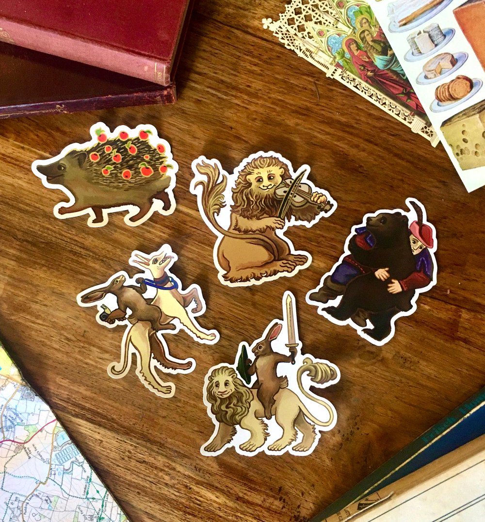 Weird Medieval Guys x Blossom Pigeon Vinyl Sticker Set