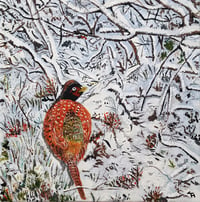 Snow Scene Pheasant Print