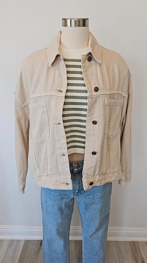 Image of Stefani faded beige denim