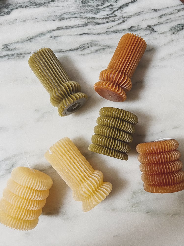 Image of Ribbed pillar candles