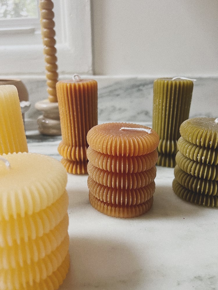 Image of Ribbed pillar candles