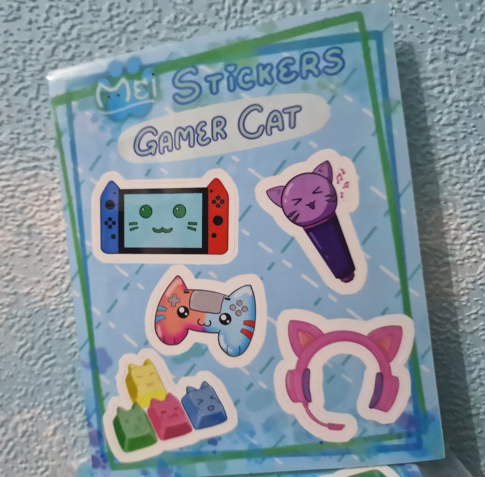 Image of Gamer Cat Stickersheet