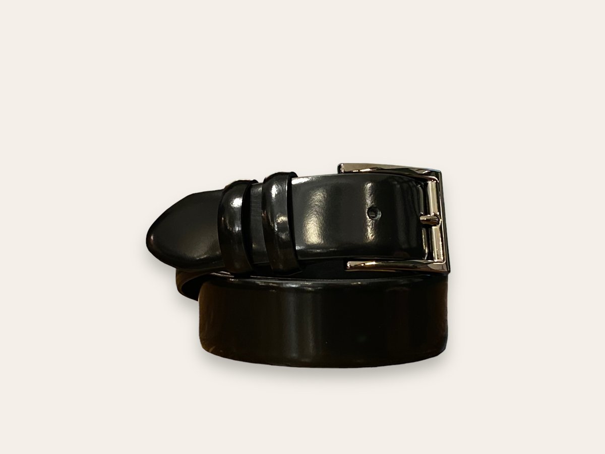 Image of Dress belt polished binder black calf by Brugnoli