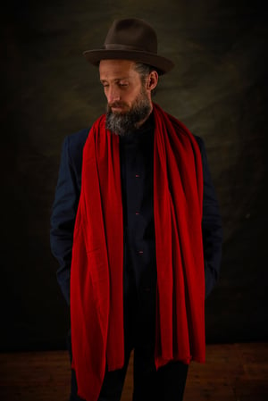 Image of FINE CASHMERE Scarf - Red