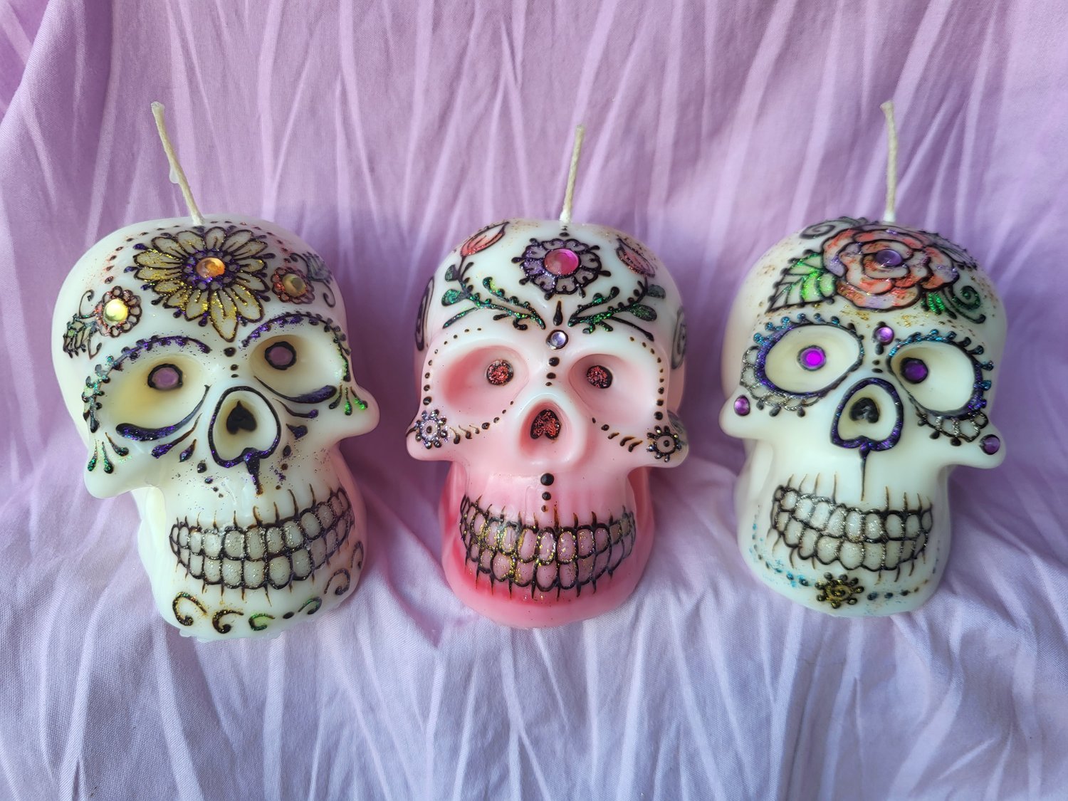 Image of Dead Head Skull Henna Candles