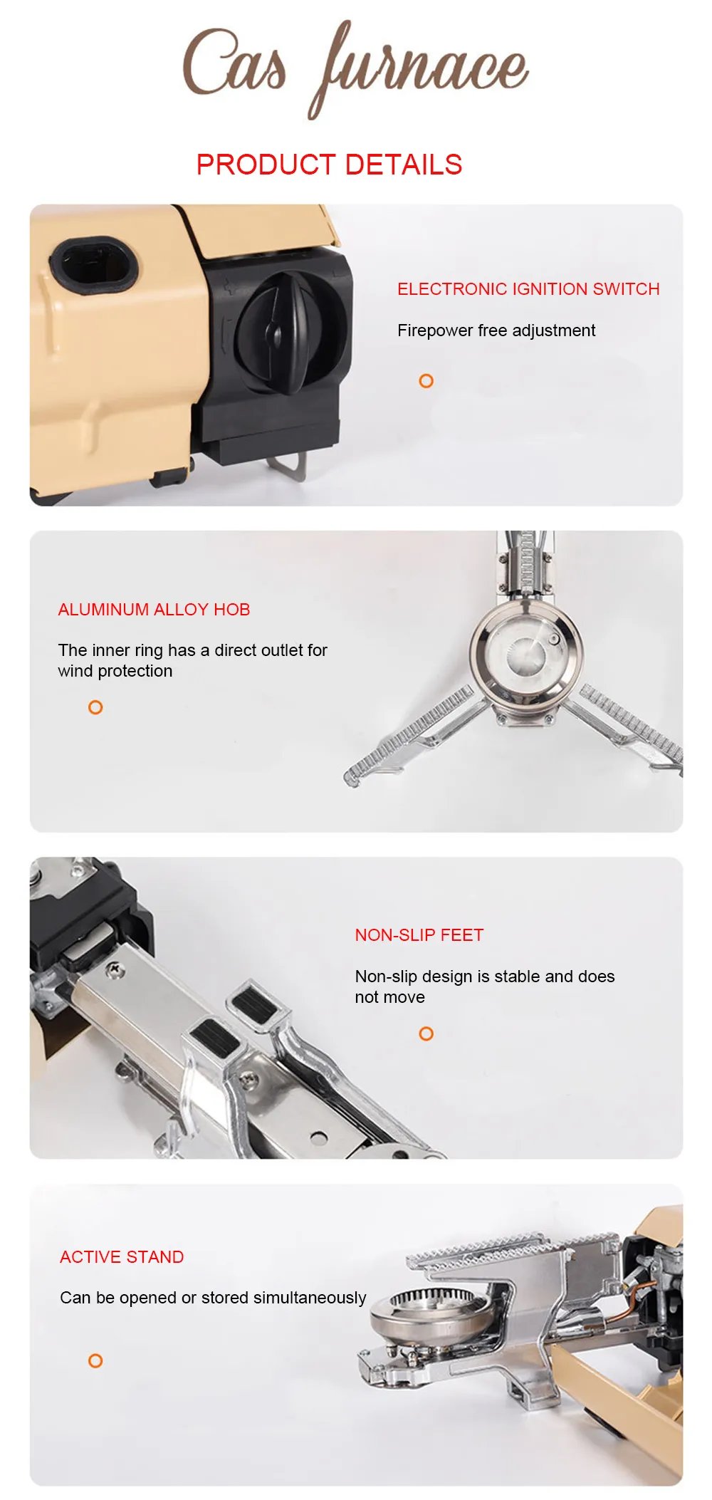 Camping Gas Stove 2600W Portable Folding Outdoor Stove