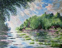 Image 2 of Through the River a la Monet | Original Painting on Canvas