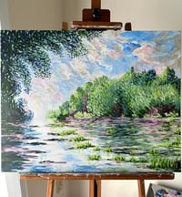 Image 3 of Through the River a la Monet | Original Painting on Canvas