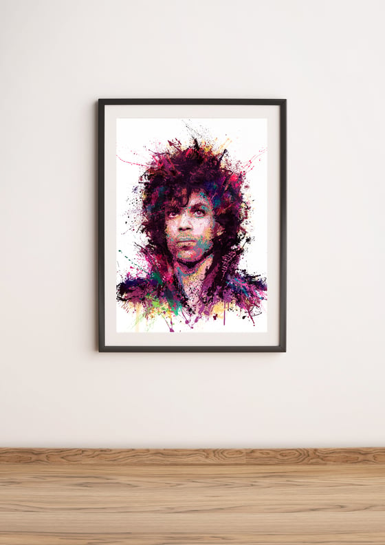 Image of Purple Rain (Prince 2023) A2 Hand Embellished Print.