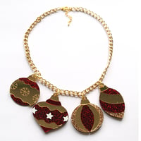 Christmas Bauble Necklace - Red