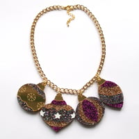 Image 3 of Christmas Bauble Necklace - Multi-Glitter