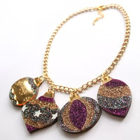 Image 4 of Christmas Bauble Necklace - Multi-Glitter