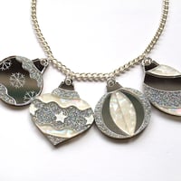 Image 2 of Christmas Bauble Necklace - Silver 