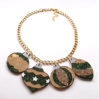 Image 1 of Christmas Bauble Necklace - Green 