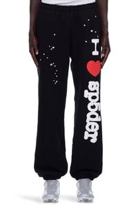 Image 1 of SP5DER WORLDWIDE BLACK SOUVENIR SWEATPANTS