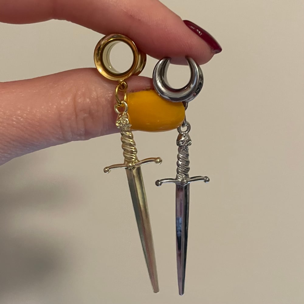 Image of Long Sword Dangles (sizes 2g-2")