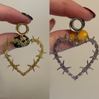 Simple Barbed Heart Tunnel Dangles (sizes 4g-2")