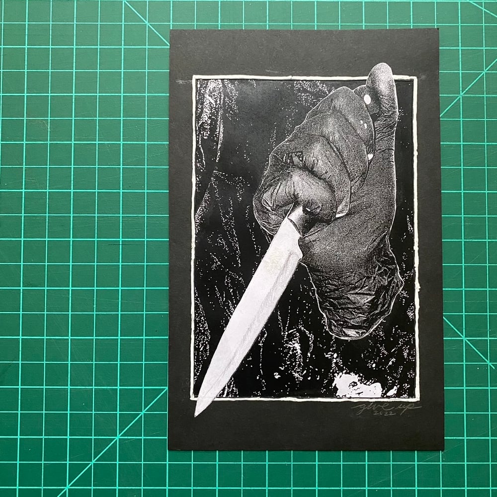 Image of ‘horror knife’ original collage 