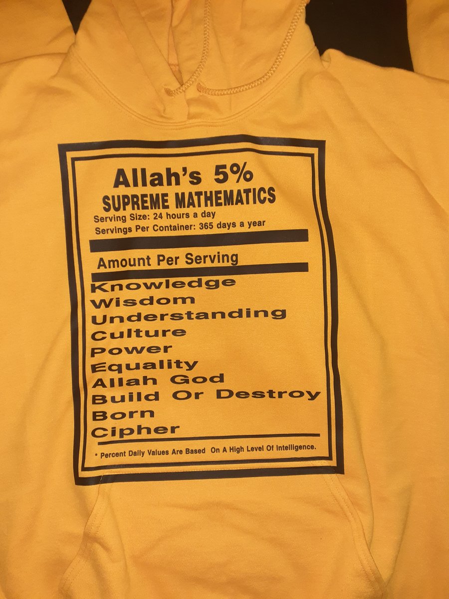 Allah s 5 supreme mathematics hoodie or crewneck sweatshirt divine