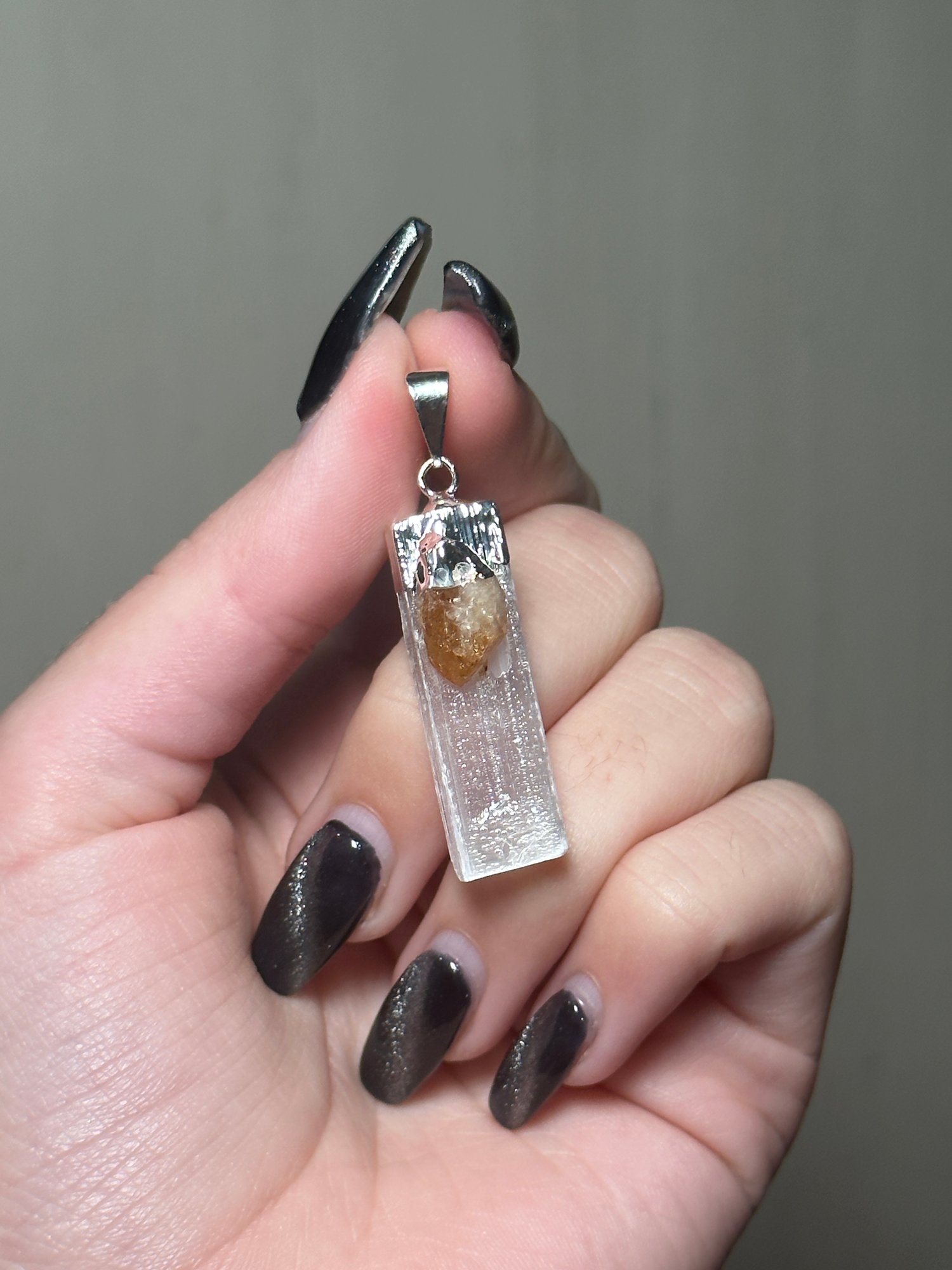 SATIN SPAR X CITRINE PENDANTS