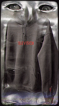 Image 1 of TELEVISION EMBROIDERED HOODIE - BROWN