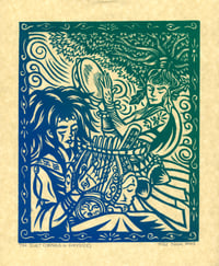 Image of The Duet (Orpheus & Eurydice) - Linocut Relief Print
