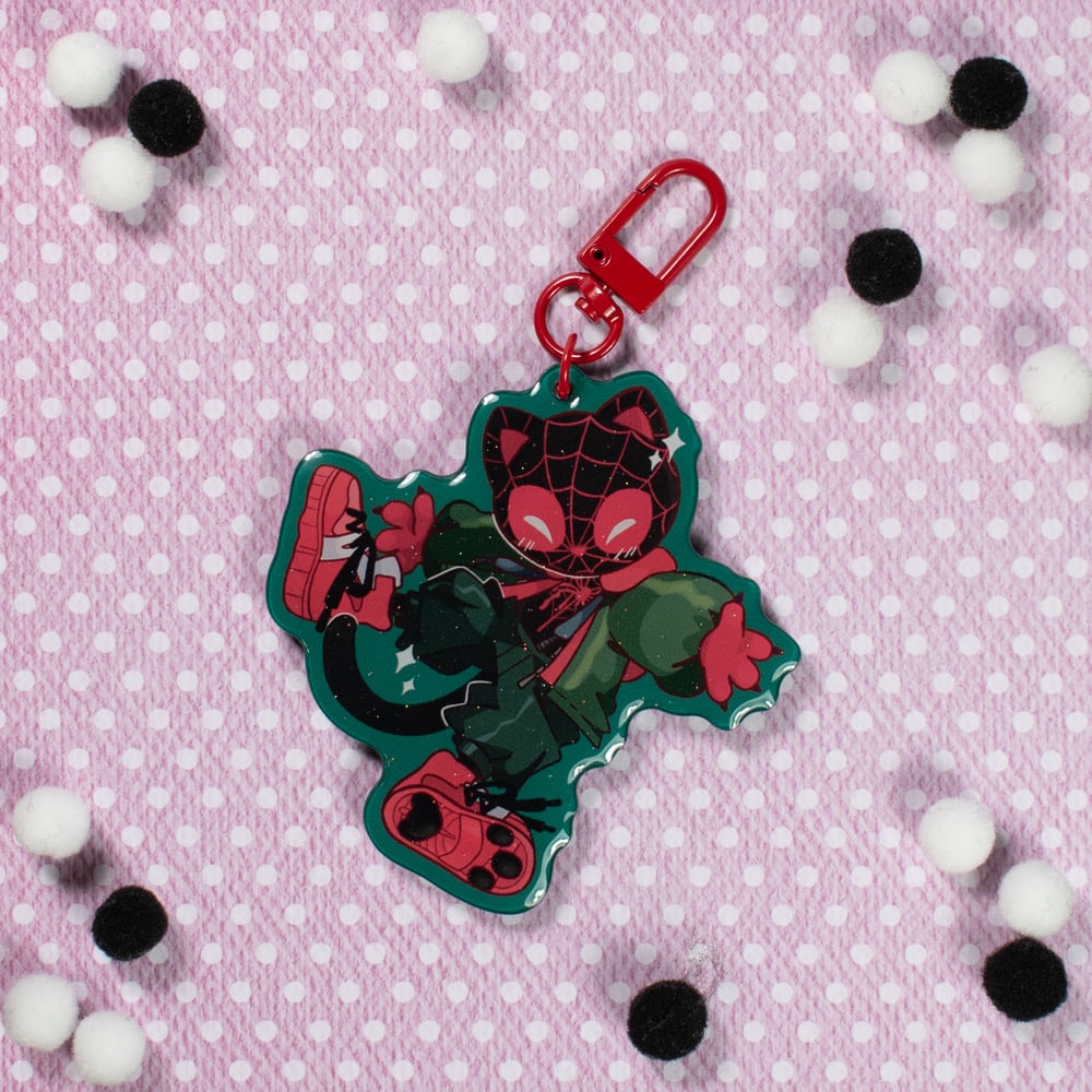 Image of MEOWS MORALES 3 Inch Epoxy Keychain