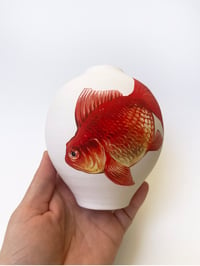 Image 1 of Red white goldfish V, 12.5 cm tall