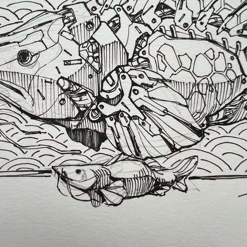 Image of MECHASOUL CATFISH DRAWING