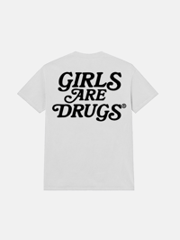 Image 2 of GIRLS ARE DRUGS® TEE - "TAKE OFF®"  WHITE