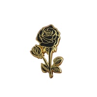 Image 3 of Black Rose Pin - Gold or Silver 