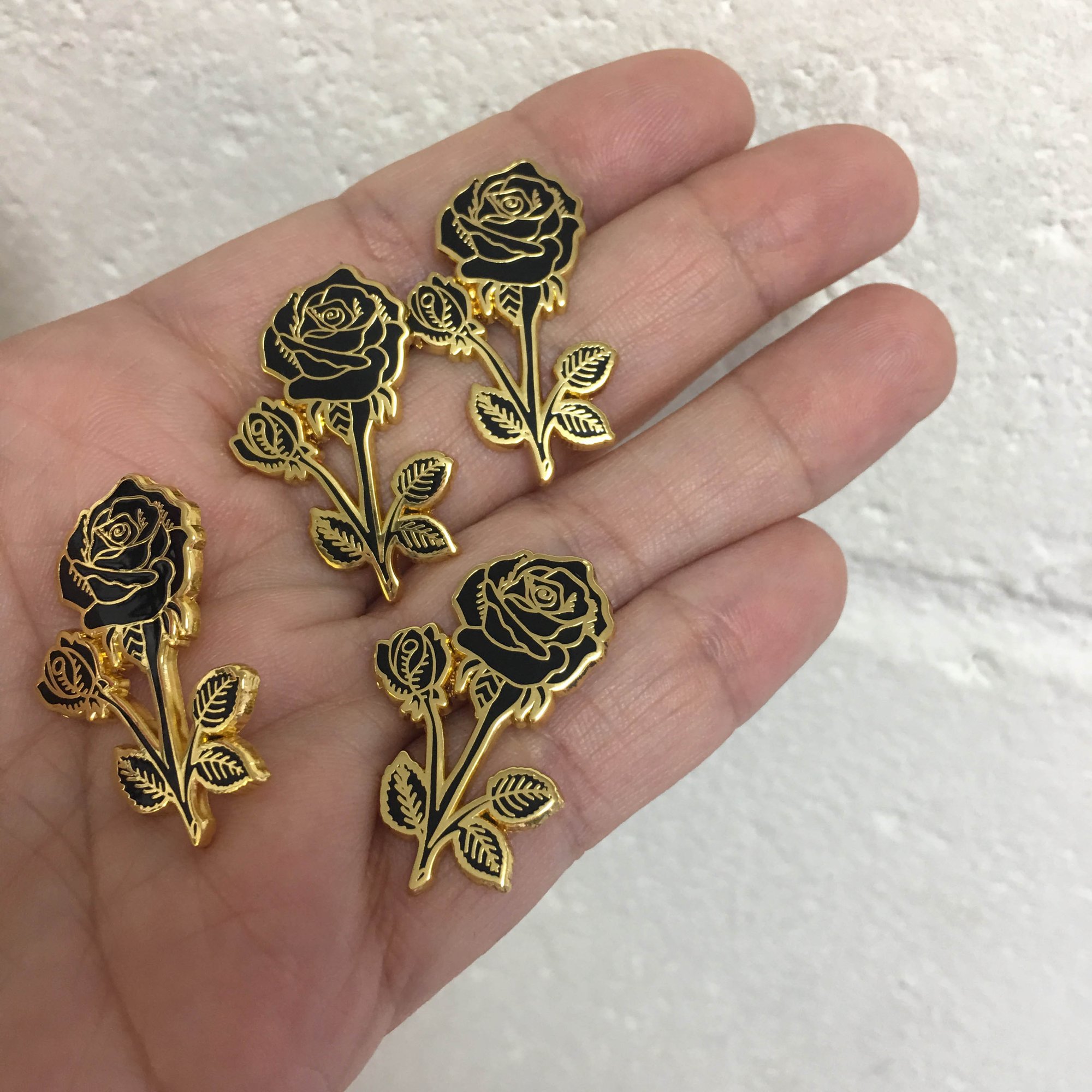 Black Rose Pin - Gold or Silver | Rosie Wonders