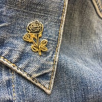 Image 5 of Black Rose Pin - Gold or Silver 