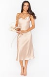 Verona Cowl Dress ~ Champagne Luxe Satin