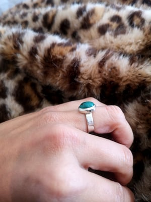 Image of Bague turquoise du tibet - taille 50 - ref. 9258