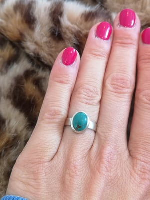 Image of Bague turquoise du tibet - taille 50 - ref. 9258