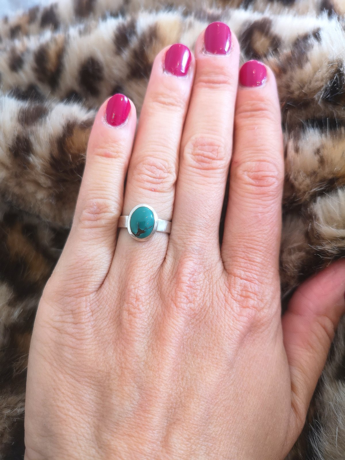 Image of Bague turquoise du tibet - taille 50 - ref. 9258
