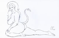 Image 1 of CURVY DEVIL GIRL Original sketch