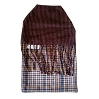 Image 1 of Brown Check Reclaimed Cashmere Hot Water Bottle Cover