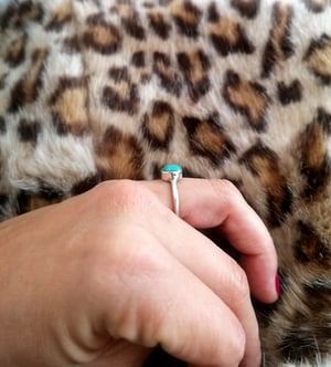 Image of Bague turquoise du tibet - taille 51,5 - ref. 8051