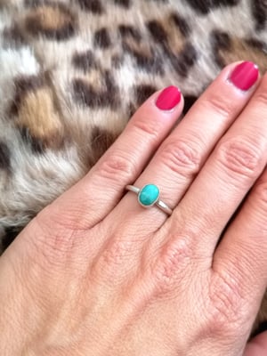 Image of Bague turquoise du tibet - taille 51,5 - ref. 8051