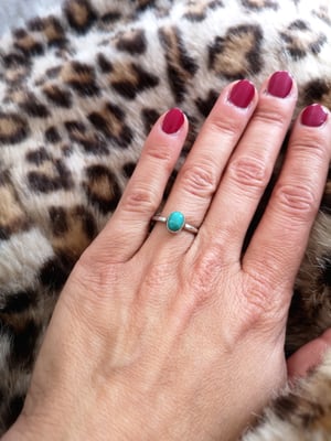 Image of Bague turquoise du tibet - taille 51,5 - ref. 8051