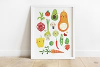 Image of Happy Veggies Vegetables Print