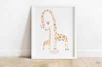 Image of Personalised Giraffe Birth Announcement Print | New Baby Gift Nursery Newborn Congratulations