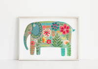 Image of Floral Elephant Print