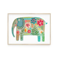 Image of Floral Elephant Print