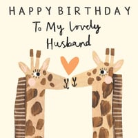 Image of Giraffe Husband Birthday Card