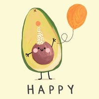 Image of Avocado Birthday Card