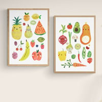 Image of Happy Veggies Vegetables Print